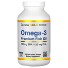 Диетическая добавка Омега-3 рыбий жир премиум-класса California Gold Nutrition 240 капсул с рыбным желатином - изображение 1