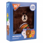 Записна книга блокнот пухнастий YES Line Friends Brown А6 80 аркушів лінія пухнастий (151745)