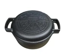 Каструля чавунна Brizoll Casserole 4 л з чавунною кришкою-сковородою чорна (91-90-P-4L-2)