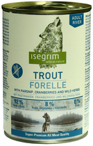 Вологий корм для собак Isegrim Adult River Форель + пастернак, журавлина та дикорослі трави 400 г (4250231540226) - зображення 1