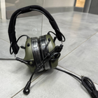 Навушники тактичні Earmor M32X MOD4, активні, з кріпленням на шолом і оголов'ям, колір Олива (M32X-FG MOD4) - зображення 2