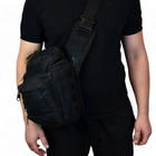 Тактическая сумка через плечо нагрудная black - изображение 11
