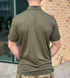 Мужская футболка поло coolmax олива ЗСУ военная тактическая ВСУ армейские для военнослужащих POLO 48 - изображение 3