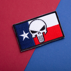 Набір шевронів на липучці IDEIA Прапор Штату США Техас з Черепом Карателя 5 х 8 см 2 шт Синій (4820227287123) - зображення 4