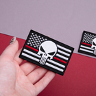 Набір шевронів на липучці IDEIA Череп на Прапорі США 5 х 8 см 2 шт Чорний (4820227283057) - зображення 6