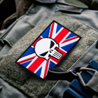 Набор шевронов на липучке IDEIA Череп Карателя на Флаге Великобритании 5 х 8 см 2 шт Красный (4820227287079) - изображение 4