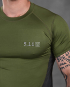 Компрессионная тактическая футболка 5.11 олива ВТ1154 S - изображение 4