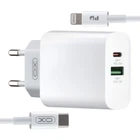 СЗУ XO L64 18W FAST EU QC3.0+PD FAST charger with apple PD fast cable (NB113) White