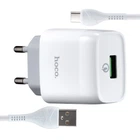 СЗУ Hoco C72Q Glorious single port QC3.0 charger set (Type-C) (EU) White