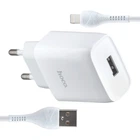 МЗП Hoco C72A Glorious single port charger set ( Lightning ) ( EU ) White
