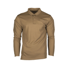 Футболка Поло тактическая с длинным рукавом Tactical Long Sleeve Polo Shirt Quick Dry 3XL DARK COYOTE - изображение 1