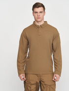 Футболка Поло тактична з довгим рукавом Tactical Long Sleeve Polo Shirt Quick Dry 3XL DARK COYOTE - зображення 3