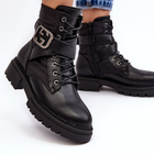Жіночі зимові черевики Gennee 39 Чорні (5905677890129) - зображення 6