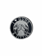 Шеврон на липучке I love guns & titties круг 8см белый (12061) - изображение 1