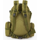 Тактичний армійський рюкзак з трьома підсумками на 55л для подорожей, кемпінгу. Колір: олива - зображення 7