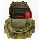 Тактический армейский рюкзак с тремя итогами на 55л для путешествий, кемпинга. Цвет: олива - изображение 10
