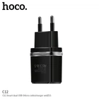 Hoco C12 СЗУ блок Smart 2USB 2.4A + кабель Micro USB чорний