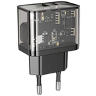 Сетевое Зарядное Устройство Hoco N34 Dazzling PD20W+QC3.0 Цвет Прозрачный черный