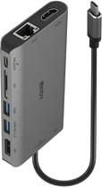 Док-станція Lindy DST-Mini XT USB-C 4K 100W Grey (4002888433235) - зображення 1