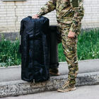 Універсальна сумка баул військова, армійський баул Оксфорд чорний 120 л тактичний баул-рюкзак - зображення 5