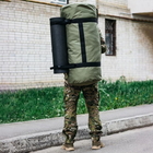 Универсальная сумка баул военная, армейский баул олива Оксфорд 120 л тактический баул-рюкзак - изображение 3
