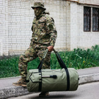 Універсальна сумка баул військова, армійський баул олива Оксфорд 120 л тактичний баул-рюкзак - зображення 4