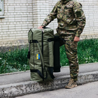 Универсальная сумка баул военная, армейский баул олива Оксфорд 120 л тактический баул-рюкзак - изображение 5