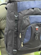 Универсальная военная сумка, армейская сумка вместительная 55л тактический туристический рюкзак Черно-Синий - изображение 4
