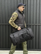 Універсальна сумка баул військова, армійський баул Чорний 65л тактичний баул-рюкзак - зображення 10