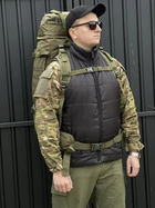 Універсальна сумка каркасна військова, армійська сумка містка 90л тактичний рюкзак Чорний Хакі - зображення 3
