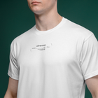 Футболка Basic Military T-Shirt с авторским принтом NAME. Белая. Размер S - изображение 3