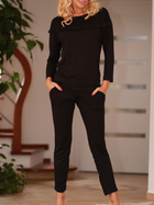 Піжама (лонгслів + штани) жіноча великих розмірів з віскози Kalimo Calpe XL Чорна (5902429210129) - зображення 1