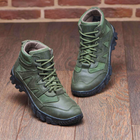 Берці літні тактичні черевики PAV 202 олива хакі шкіряні прошиті 40 - зображення 9