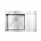 Мойка для кухни из нержавеющей стали 63х50 см с крылом Lidz H6350R Brushed Steel 3,0/1,0 мм чаша слева Сатин