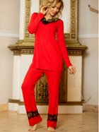 Piżama (bluza + spodnie) damska Kalimo Kapas S Czerwony/Czarny (5902429219511) - obraz 2