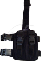 Подсумок набедренный на 2 магазина .223 / 5.56 мм Defcon 5 DOUBLE LEG MAGAZINE POUCH Black - изображение 1