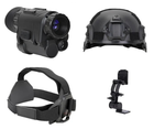 Комплект - монокуляр ночного видения NVG30 Wi-Fi 940nm + шлем ABS-пластик + крепления Черный (Kali) KL650