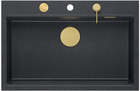 Кухонна мийка Quadron Marc Чорна з сифоном Push-2-Open + дозатор (HQM7650U8_PVDG1) - зображення 1