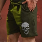 Трикотажні шорти з принтом Skull олива розмір M - зображення 2