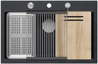 Кухонна мийка Quadron Marc Чорна з сифоном Push-2-Open + дозатор (HQM7650U8_BS) - зображення 3