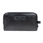 Мужской кожаный несессер-косметичка для путешествий Ashwood G37 Black (Черный)
