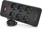 Мережевий фільтр Voltronic F33, 6 розеток EU, кнопка включення з індикатором, 2 м, 3х0.75 мм, 2500W, Black, Box (YT31685)