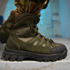 Берцы демисезонные тактические ботинки Fanat ВТ6647 хаки олива кожаные прошитые 44 - изображение 5