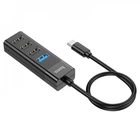 Адаптер хаб Type C Hoco HB25 Type-C to USB2.0*3+USB3.0 black