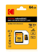 Карта памяти micro SD Kodak 64Gb U3 A1 class 10 + SD адаптер