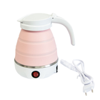 Чайник дорожный силиконовый дисковый складной 0,6л 600W 220V Travel Electric Kettle YS-2008 Розовый (2762)