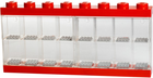 Бокс-стенд прозорий SmartLife на 16 мініфігурок з яскраво-червоними елементами 3.4 л (5711938023607) - зображення 1