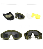 Тактические очки защитная маска Solve с креплениями на каску с 3 сменными линзами Олива - изображение 3