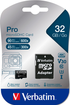 Karta pamięci Verbatim Pro microSDHC 32GB Class UH-3 + SD-adapter (23942470410) - obraz 5