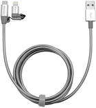 Кабель Verbatim 2в1 USB - Lightning + MicroUSB 1 м Сріблястий (23942488699) - зображення 2